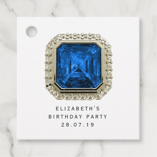 Sapphire September Birthstone Geschenkanhänger (Vorderseite)