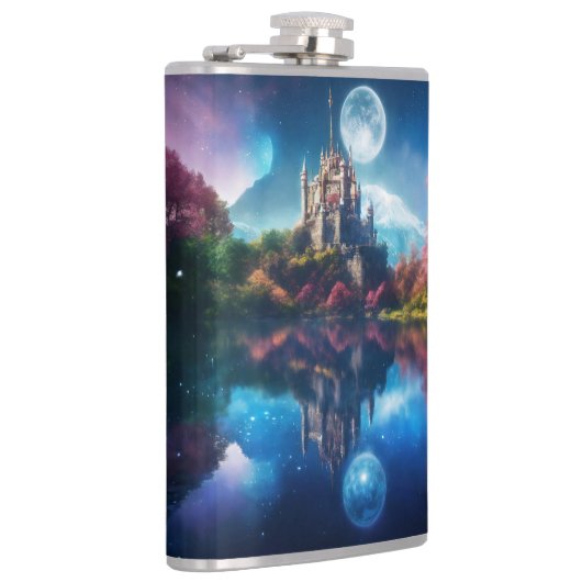 "Sapphire Serenity: Vinyl-Wrapped Elixir Flask" Flachmann (Rechts)