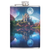 "Sapphire Serenity: Vinyl-Wrapped Elixir Flask" Flachmann (Vorderseite)