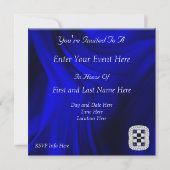 Sapphire Silk Party Einladung (Rückseite)