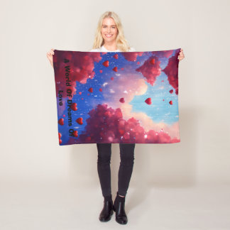 Sapphire Sky mit Garnet Heart Rain- 30"X40 Fleecedecke