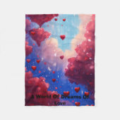 Sapphire Sky mit Garnet Heart Rain- 30"X40 Fleecedecke (Vorderseite)
