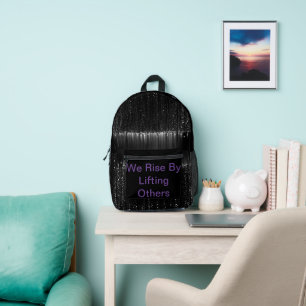 Sapphire Sky mit Garnet Hearts: Empowerment Kunst  Bedruckter Rucksack