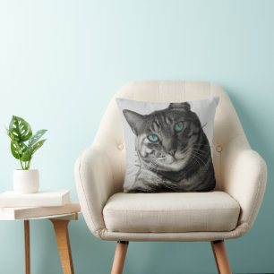 Sapphire Soul - Stiller Blick Feline Fine Art De Kissen