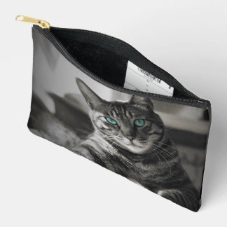 Sapphire Soul Stiller Blick Katzen Kunst Reißversc Zubehörtasche