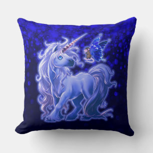 Sapphire Sparkle Blue Unicorn Kissen