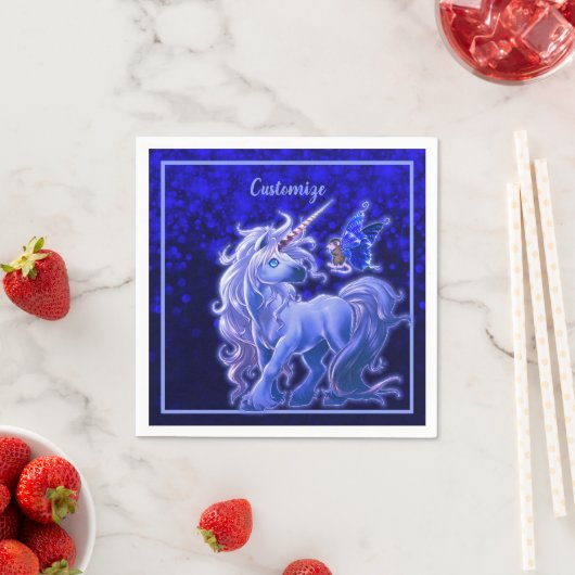 Sapphire Sparkle Blue Unicorn Serviette (Beispiel)