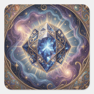 Sapphire – The Stone of Truth and Wisdom´7 Quadratischer Aufkleber