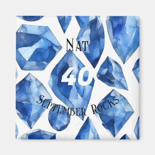 Sapphire-Themed September Geburtstagsfeier Magnet