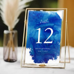 Sapphire Tide Wedding Tischnummern Gästebamen<br><div class="desc">Maßgeschneiderte Hochzeitskarten mit abstrakt blauem Aquarellhintergrund, um sich mit unserer Sapphire Tide Kollektion abzustimmen. Bitte personalisieren Sie jede benötigte Nummer und fügen Sie jede Nummer Ihrem Warenkorb individuell hinzu, um einen genauen Druck zu gewährleisten. Verwenden Sie die Entwurfswerkzeuge, um die Schriftart und Farben zu bearbeiten oder eigene Fotos hochzuladen, um...</div>