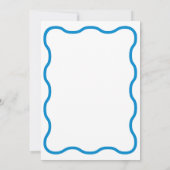 Sapphire Wavy Retro Hochzeit Einladung (Rückseite)