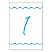 Sapphire Wavy Retro Wedding Tischnummer (Rückseite)