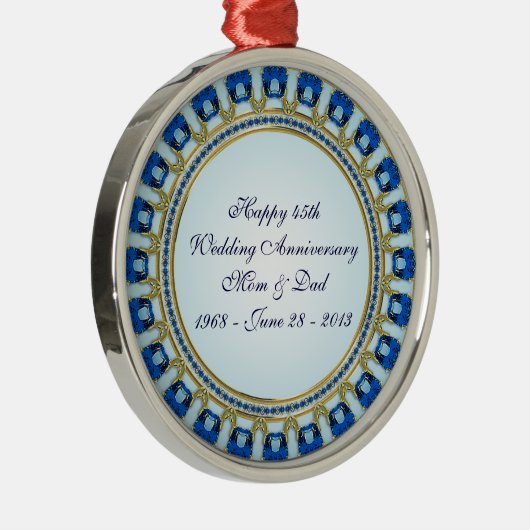 Sapphire Wedding Anniversary Ornament (Rechts)