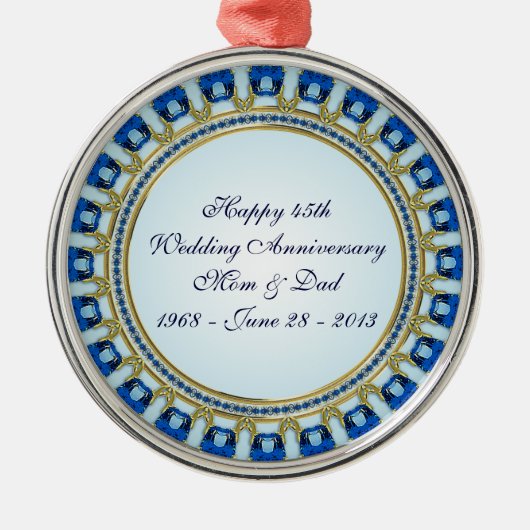 Sapphire Wedding Anniversary Ornament (Vorne)