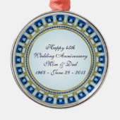 Sapphire Wedding Anniversary Ornament Aus Metall (Vorne)