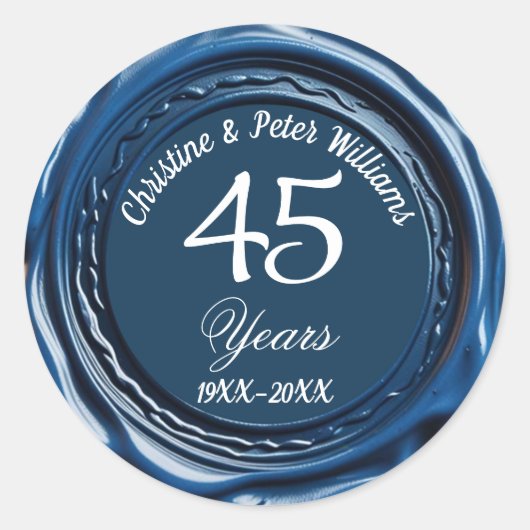 Sapphire Wedding Blue Wax Siegel Sticker (Vorderseite)