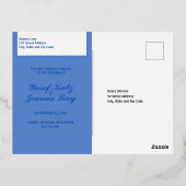 Sapphire Wedding Foil Save the Date Folie Einladungspostkarte (Rückseite)