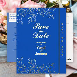 Sapphire Wedding Foil Save the Date Folie Einladungspostkarte