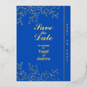 Sapphire Wedding Foil Save the Date Folieneinladung (Vorderseite)