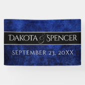 Sapphire Wedding Royal Cobalt Blue Party Modernes Banner (Horizontal)