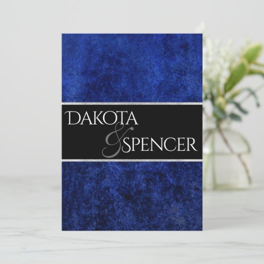 Sapphire Wedding Royal Cobalt Blue Party Modernes Einladung (Stehend Vorderseite)