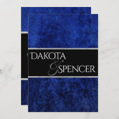 Sapphire Wedding Royal Cobalt Blue Party Modernes Einladung (Vorne/Hinten)