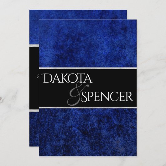 Sapphire Wedding Royal Cobalt Blue Party Modernes Einladung (Vorne/Hinten)