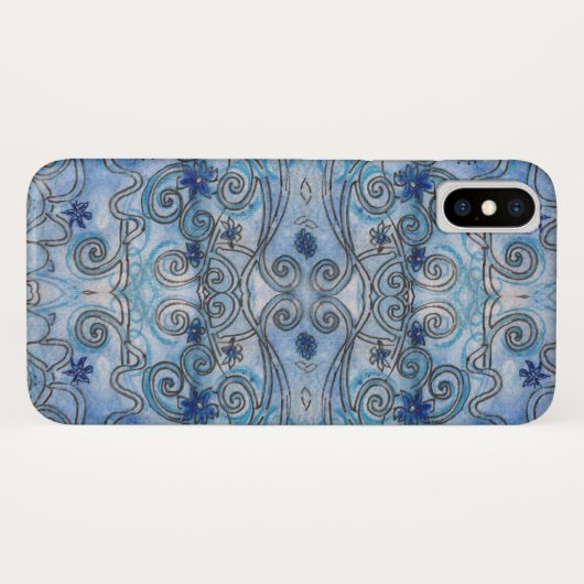 Sapphire Wirbel Design auf einem iPhone Case (Rückseite (Horizontal))