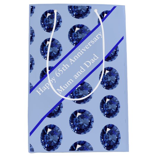 Sapphire zum 65. Jahrestag Mittlere Geschenktüte (Vorderseite)