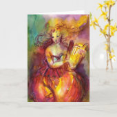 SAPPHO, TANZEN, MUSIK UND POETRY KARTE (Gelbe Blume)