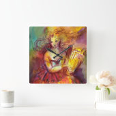 SAPPHO, TANZEN, MUSIK UND POETRY QUADRATISCHE WANDUHR (Zuhause)