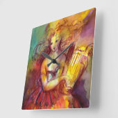 SAPPHO, TANZEN, MUSIK UND POETRY QUADRATISCHE WANDUHR (Winkel)