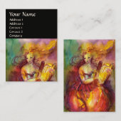 SAPPHO, TANZMUSIK UND POETRY, schwarz Visitenkarte (Vorne/Hinten)