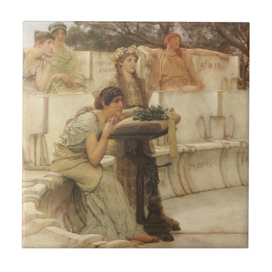 Sappho und Alcaeus von Sir Lawrence Alma Tadema Fliese (Vorderseite)