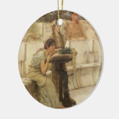 Sappho und Alcaeus von Sir Lawrence Alma Tadema Keramikornament (Links)