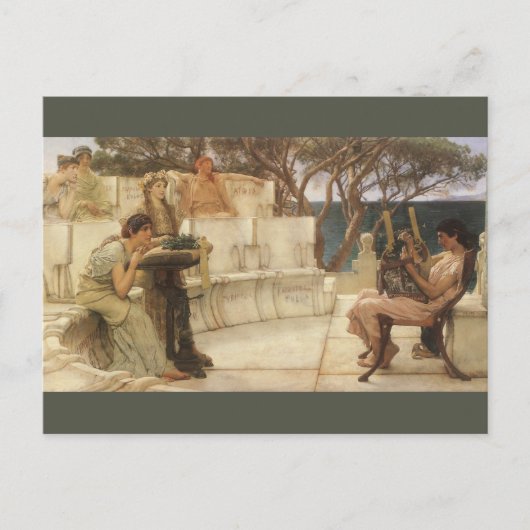 Sappho und Alcaeus von Sir Lawrence Alma Tadema Postkarte (Vorderseite)