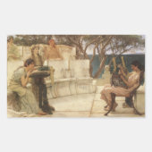 Sappho und Alcaeus von Sir Lawrence Alma Tadema Rechteckiger Aufkleber (Vorderseite)