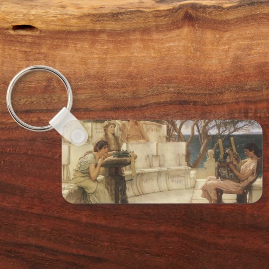 Sappho und Alcaeus von Sir Lawrence Alma Tadema Schlüsselanhänger (Rückseite)