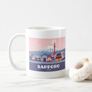 Sapporo Japan Hokkaido Cityscape Pastel Travel Kaffeetasse