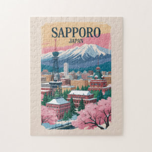 Sapporo Japan Illustration Reise Kunst Vintage Puzzle