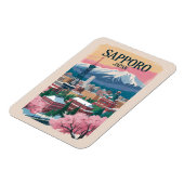 Sapporo Japan Illustration Travel Art Vintage Magnet (Linke Seite)