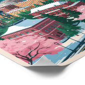 Sapporo Japan Illustration Travel Art Vintage Poster (Ecke)