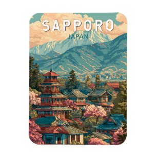 Sapporo Japan Reise Kunst Vintage Magnet