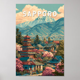 Sapporo Japan Reise Kunst Vintage Poster
