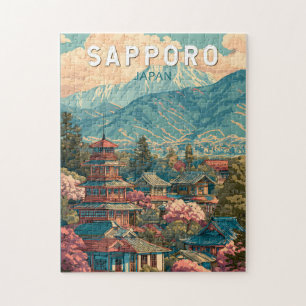 Sapporo Japan Reise Kunst Vintage Puzzle