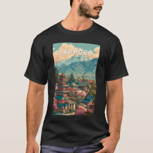 Sapporo Japan Reise Kunst Vintage T-Shirt