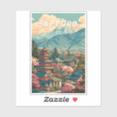 Sapporo Japan Travel Art Vintage Aufkleber (Blatt)