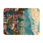 Sapporo Japan Travel Art Vintage Magnet (Horizontal)