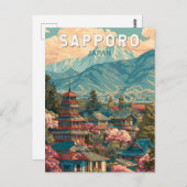 Sapporo Japan Travel Art Vintage Postkarte (Vorne/Hinten)