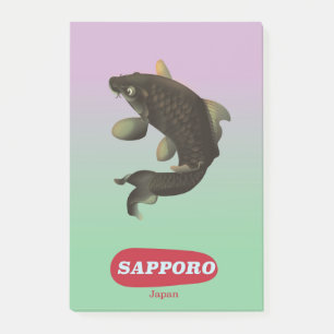 Sapporo Japan Vintages Tourismusposter Post-it Klebezettel
